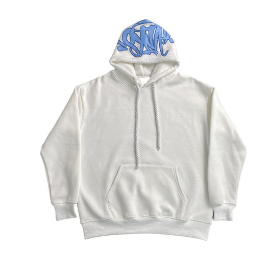 SYNA World Hood Logo Hoodie - White Unisex Streetwear Limited Edition