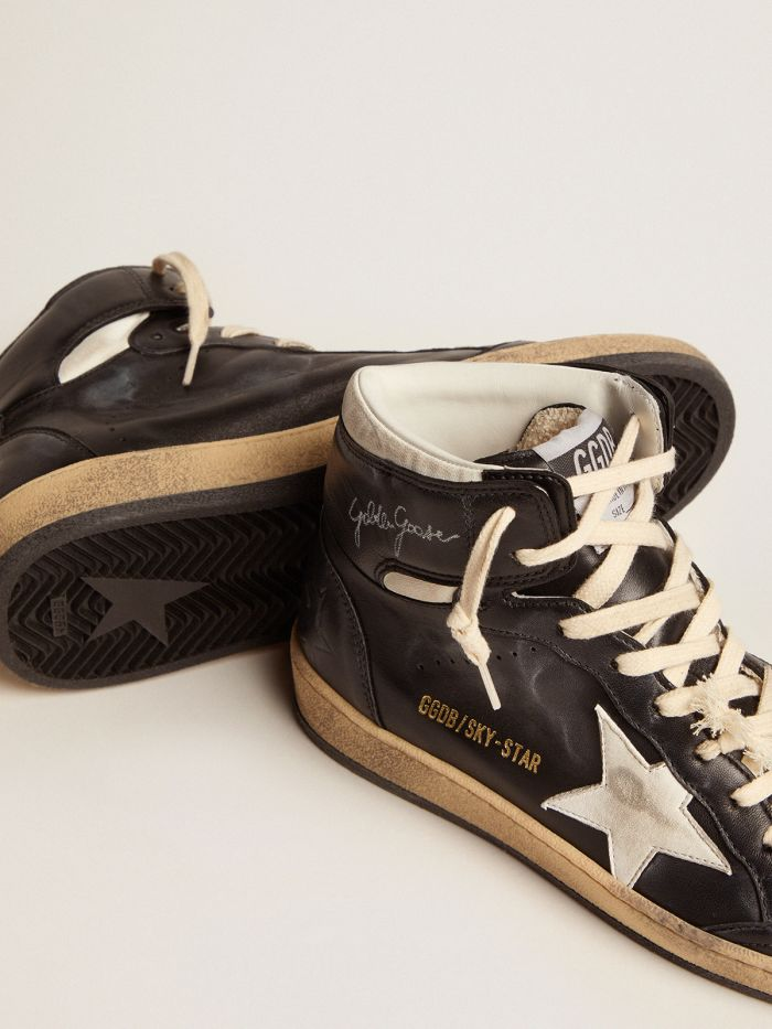 Sky-star Sneakers In Nappa Leather With White Nappa-leather Star - Black Unisex Streetwear Limited Edition
