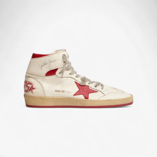 Sky-star Sneakers With Signature On The Ankle And Leather Inserts - Red Unisex Streetwear Limited Edition