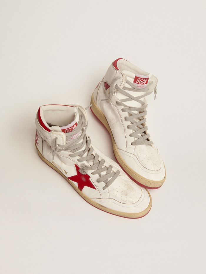 Sky-star Sneakers With Signature On The Ankle And Leather Inserts - Red Unisex Streetwear Limited Edition