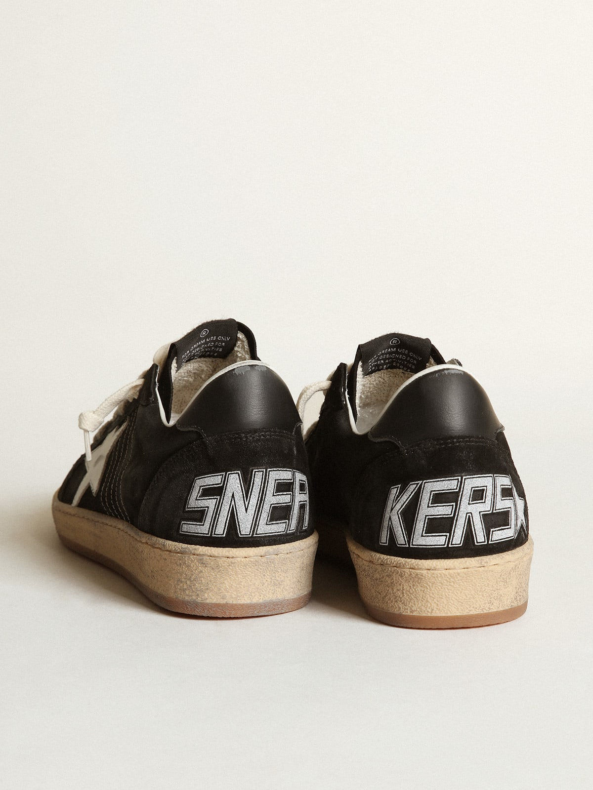 Sneaker Ball Star In Nappa Bianca Con Stella E Talloncino In Glitter Argento - Black Unisex Streetwear Limited Edition
