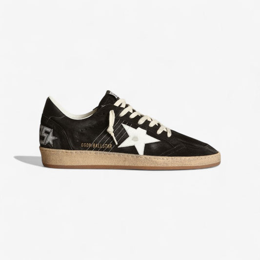 Sneaker Ball Star In Nappa Bianca Con Stella E Talloncino In Glitter Argento - Black Unisex Streetwear Limited Edition
