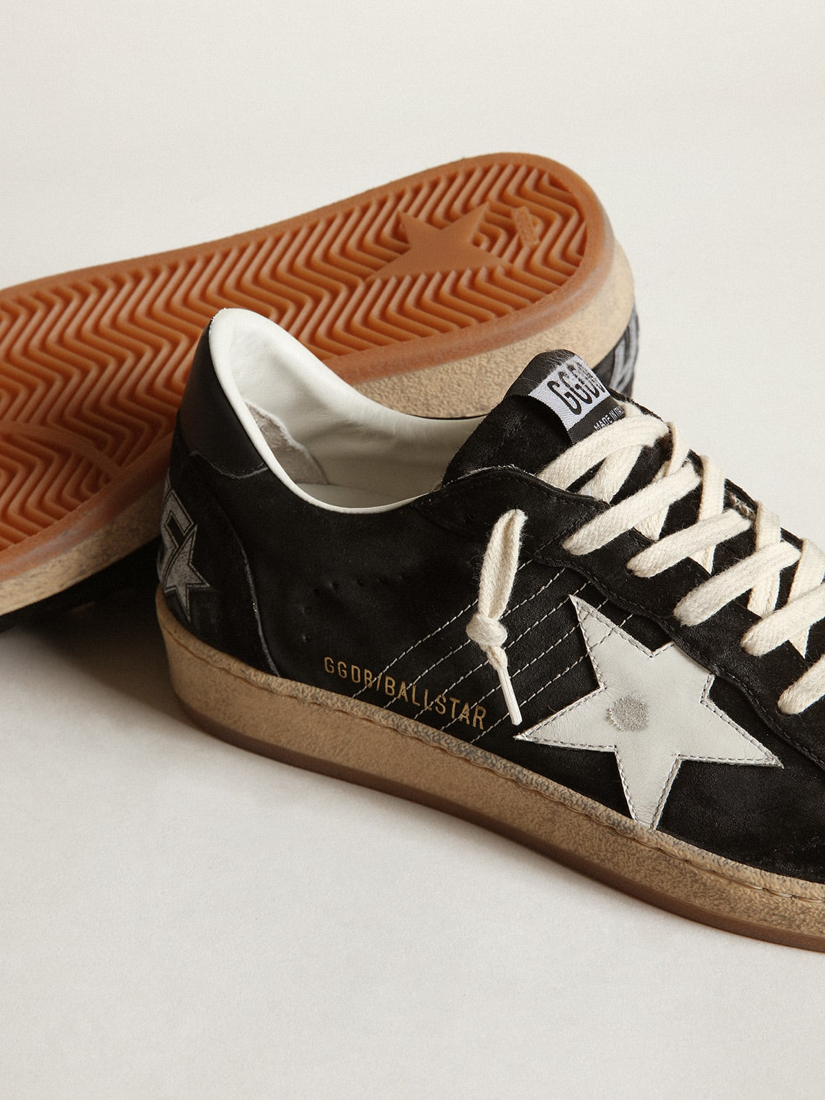 Sneaker Ball Star In Nappa Bianca Con Stella E Talloncino In Glitter Argento - Black Unisex Streetwear Limited Edition