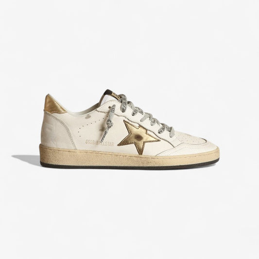 Sneakers Ball Star Con Stella E Talloncino Dorati - White Unisex Streetwear Limited Edition