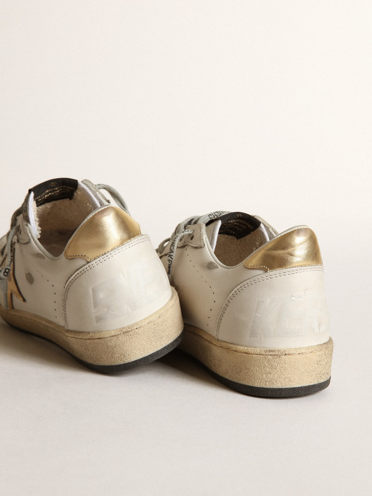 Sneakers Ball Star Con Stella E Talloncino Dorati - White Unisex Streetwear Limited Edition