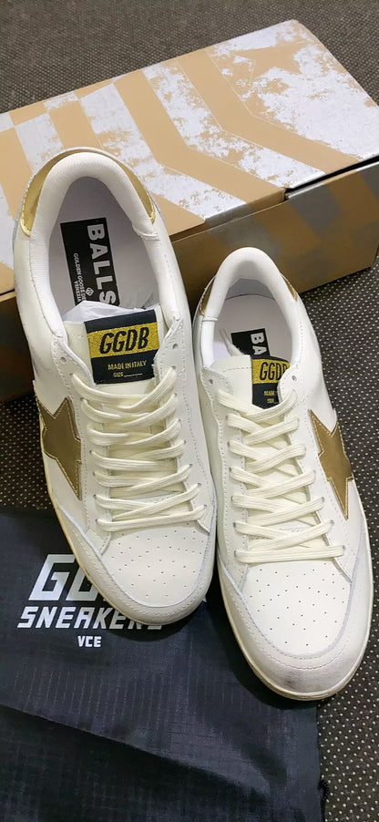 Sneakers Ball Star Con Stella E Talloncino Dorati - White Unisex Streetwear Limited Edition