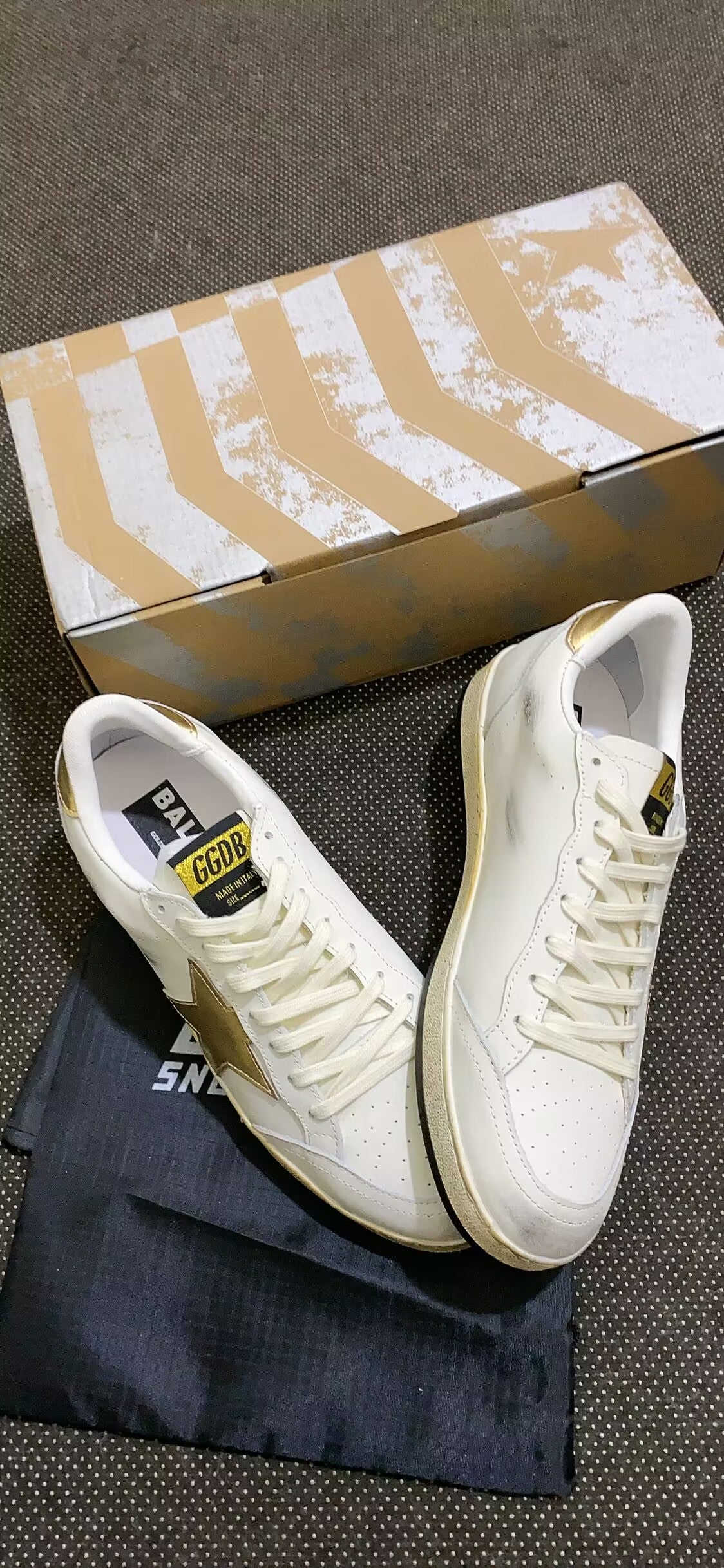 Sneakers Ball Star Con Stella E Talloncino Dorati - White Unisex Streetwear Limited Edition