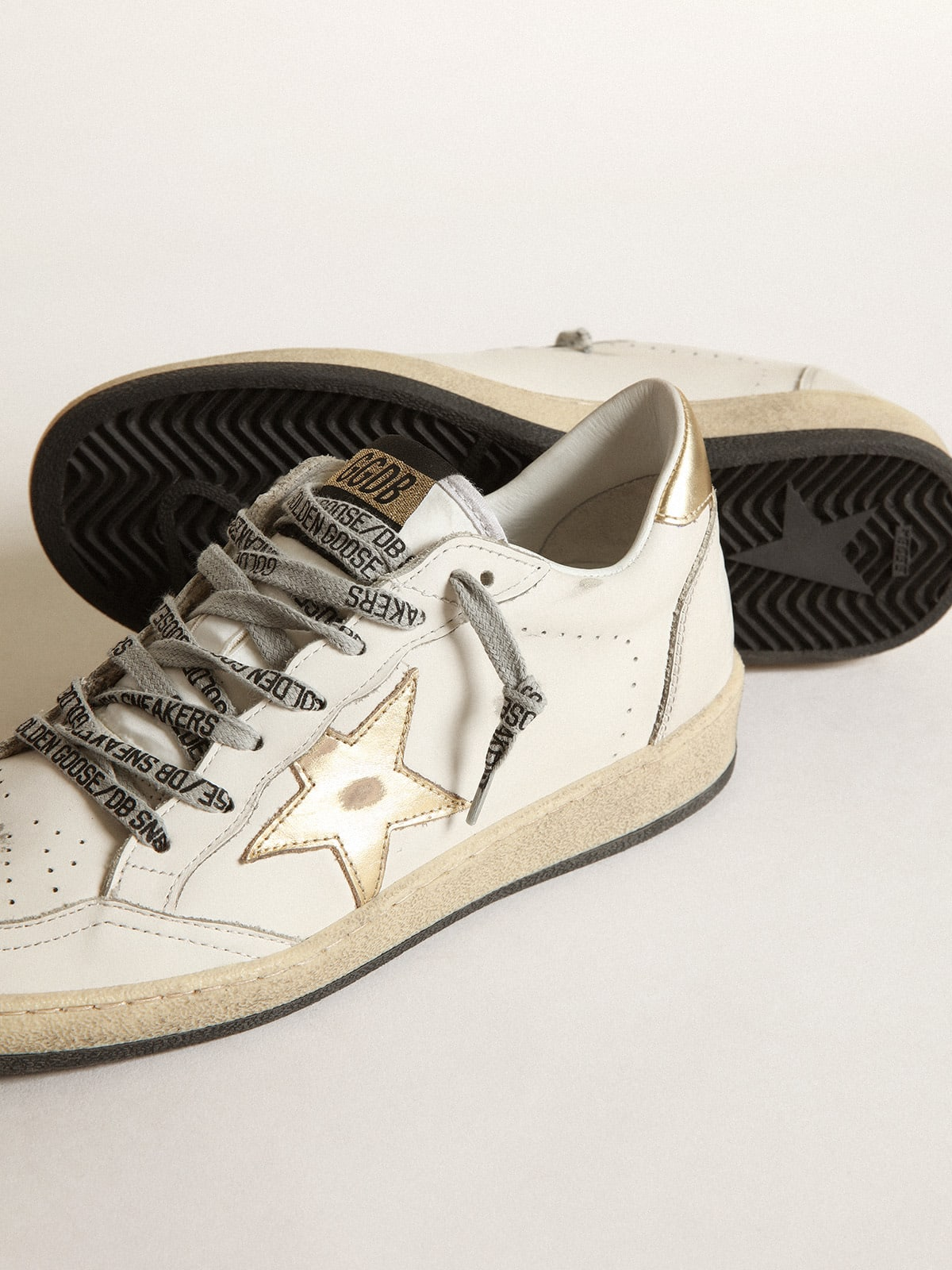 Sneakers Ball Star Con Stella E Talloncino Dorati - White Unisex Streetwear Limited Edition