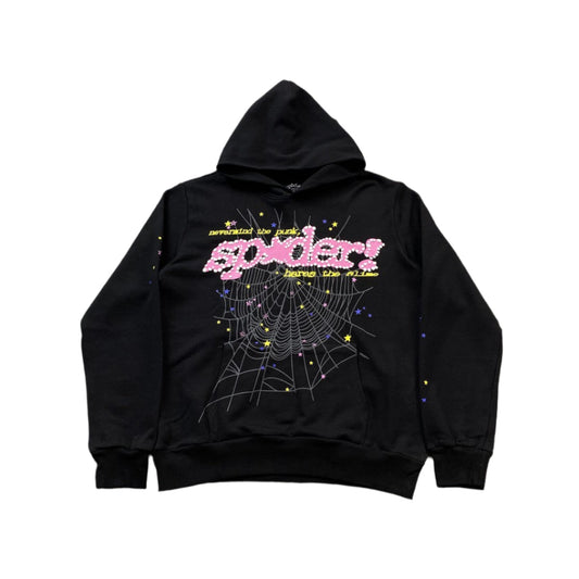 SP5DER P*nk V2 Hoodie - Black Unisex Streetwear Limited Edition - The SP5DER P*NK V2 HOODIE BLACK - REPLICA takes streetwear to the next level with