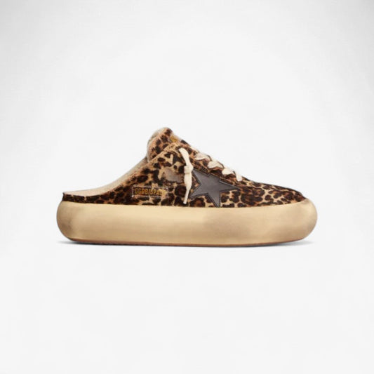 Space-star Sabot Shoes In Animal-print Pony Skin With Shearling Lining - Black Unisex Streetwear Limited Edition