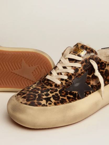 Space-star Shoes In Animal-print Pony Skin With Shearling Lining - Black Unisex Streetwear Limited Edition