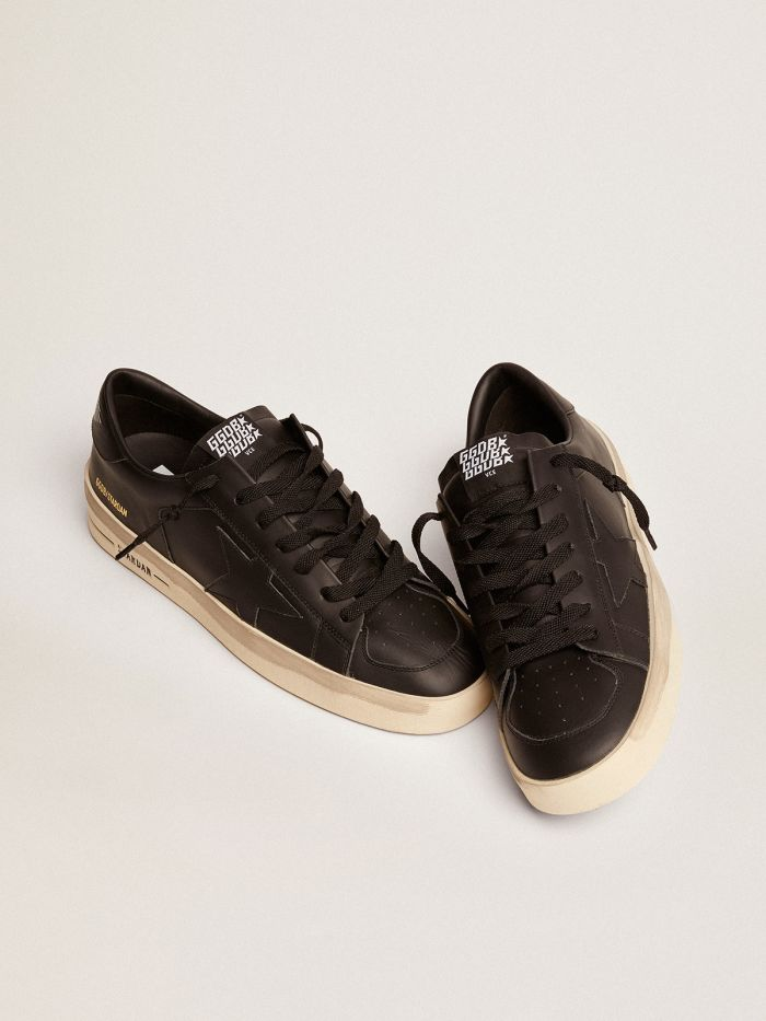 Stardan Sneakers In Total Leather With Vintage Finish - Black Unisex Streetwear Limited Edition