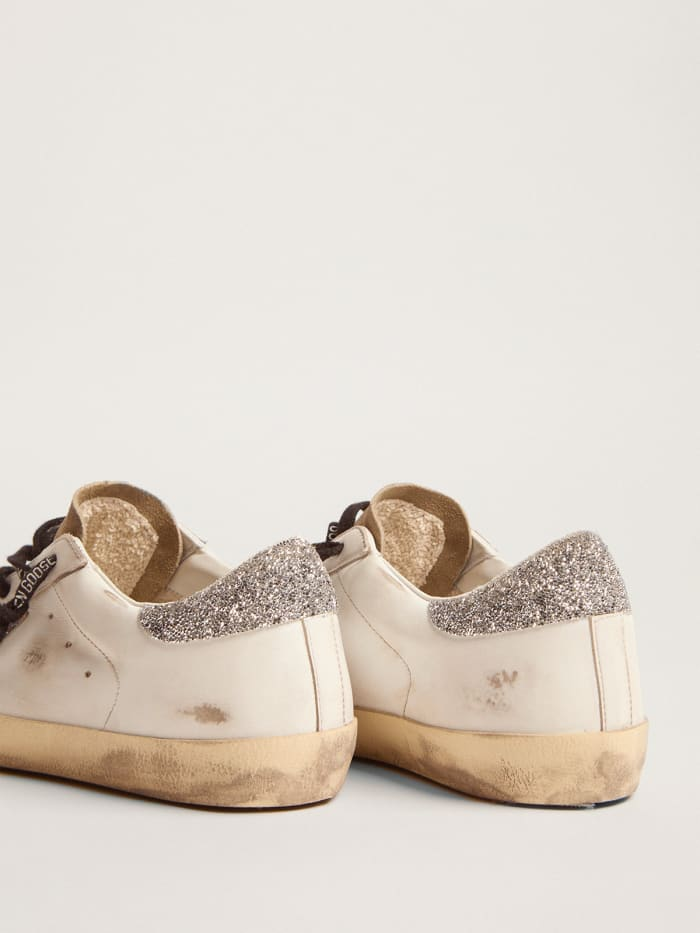 Super-star Ltd Sneakers With Leopard-print Crystal Star And Silver-colored Crystal Heel Tab Unisex Streetwear Limited Edition