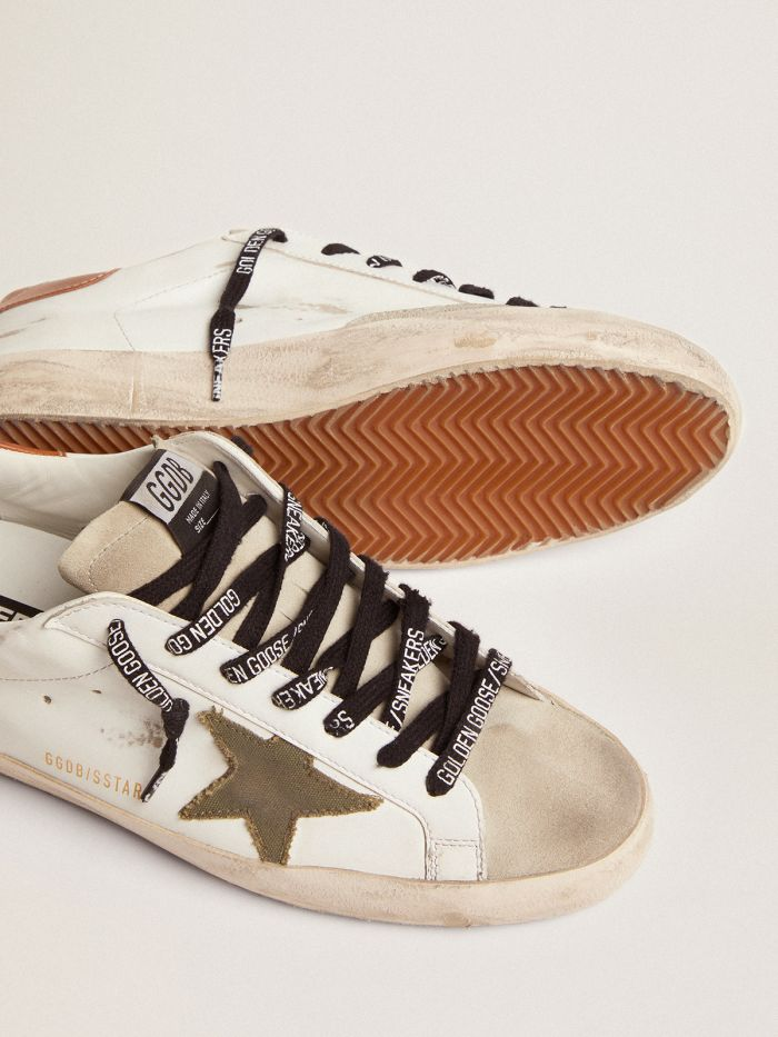 Super-star Ltd Sneakers With Olive-green Canvas Star And Tan Leather Heel Tab Unisex Streetwear Limited Edition