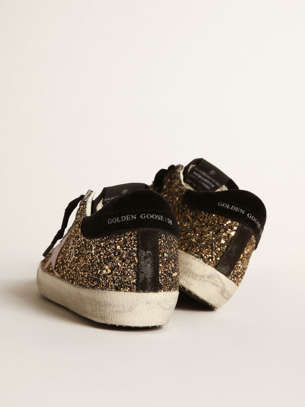 Super-star Sneakers In Glitter With Leather Star - Red Unisex Streetwear Limited Edition