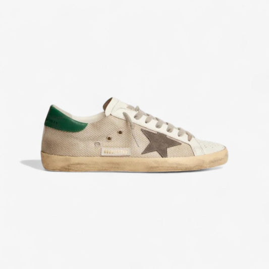 Super-star Sneakers In Pale Silver Mesh With Suede Star - Gray Unisex Streetwear Limited Edition