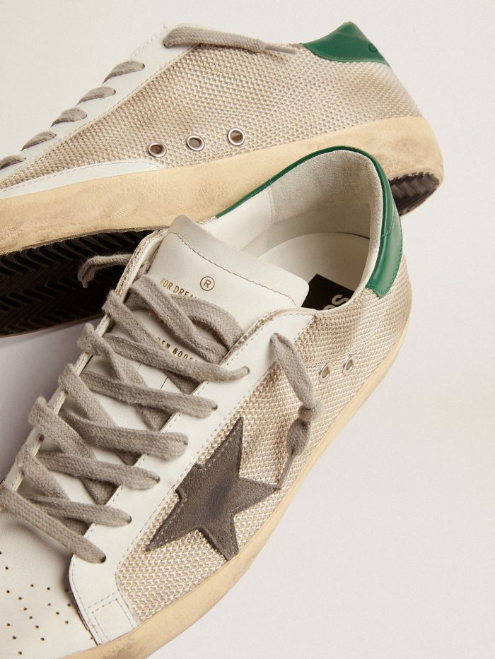 Super-star Sneakers In Pale Silver Mesh With Suede Star - Gray Unisex Streetwear Limited Edition
