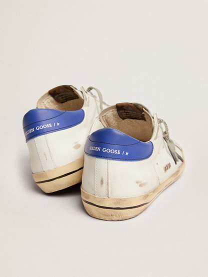 Super-star Sneakers With Snake-print Leather Star And Blue Leather Heel Tab - Black Unisex Streetwear Limited Edition