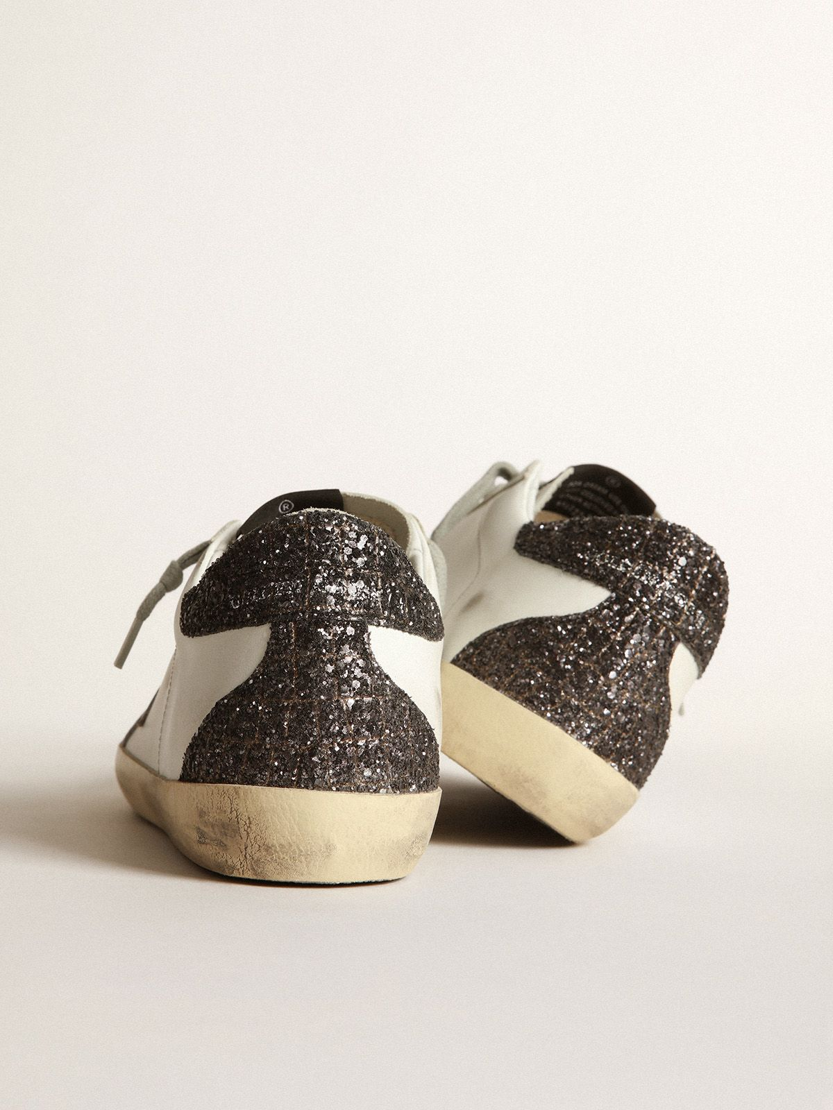 Super-star Sneakers With Lilac Leather Star And Glitter Crocodile-print Heel Tab - Purple Unisex Streetwear Limited Edition