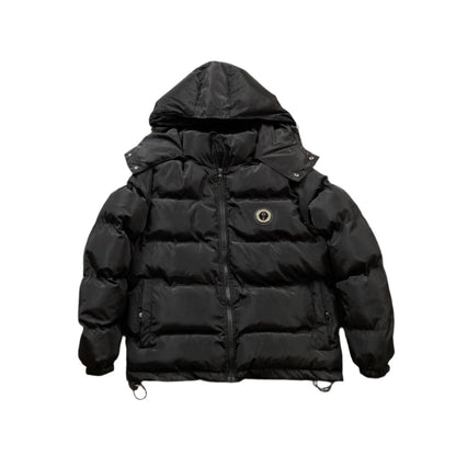 TRAPSTAR Irongate Detachable Hooded Puffer Jacket - Black Unisex Streetwear Limited Edition - The TRAPSTAR IRONGATE DETACHABLE HOODED PUFFER JACKET BLACK - REPLICA is the perfect blend of