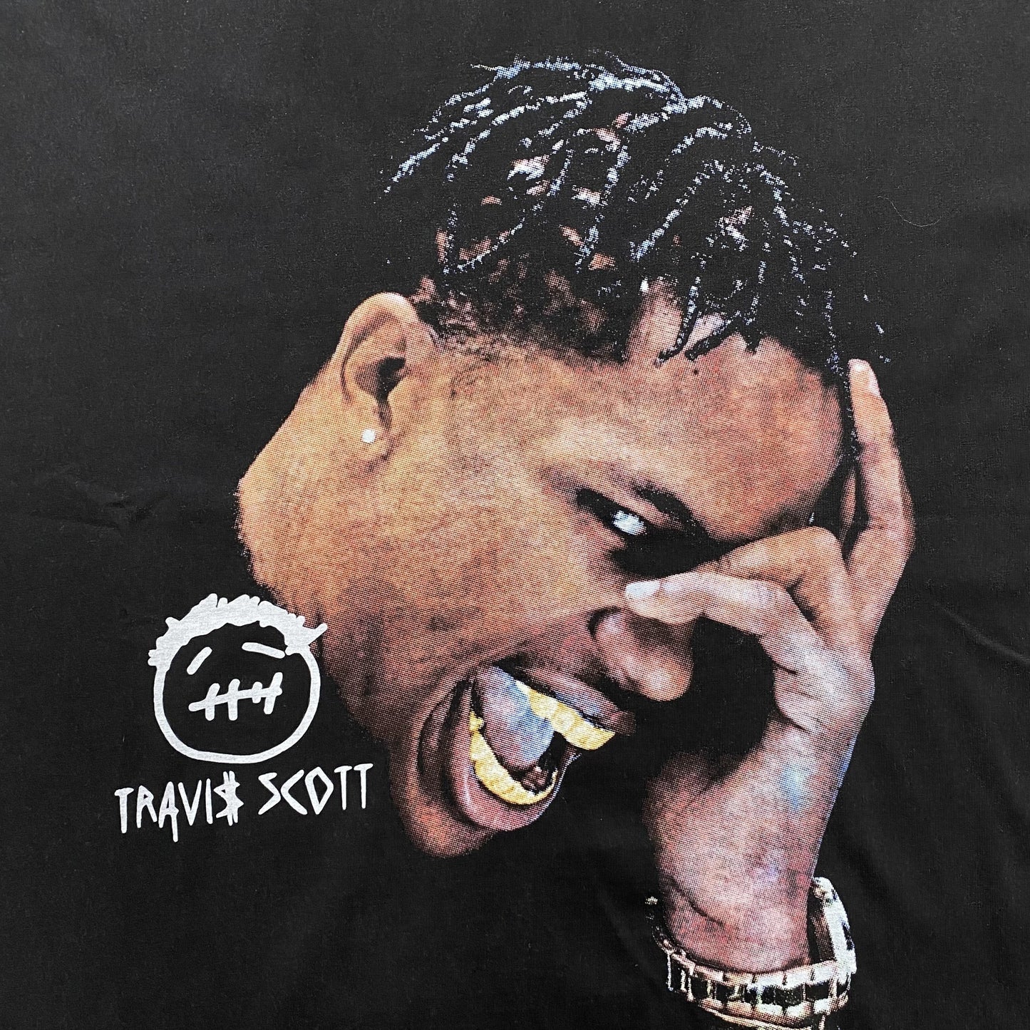 Camiseta gráfica vintage de Travis Scott negra