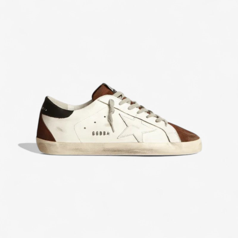 Two-tone And Brown Super-star Sneakers - White Unisex Streetwear Limited Edition