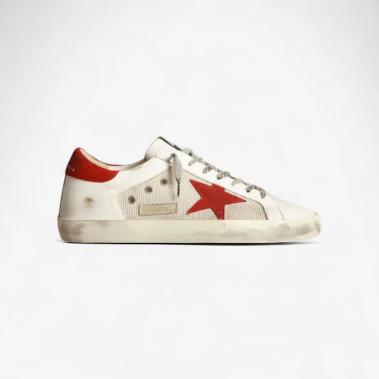Superstar Sneakers In Leather With Red Star - White Unisex Streetwear Limited Edition