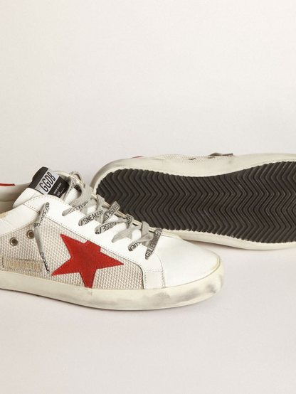 Superstar Sneakers In Leather With Red Star - White Unisex Streetwear Limited Edition