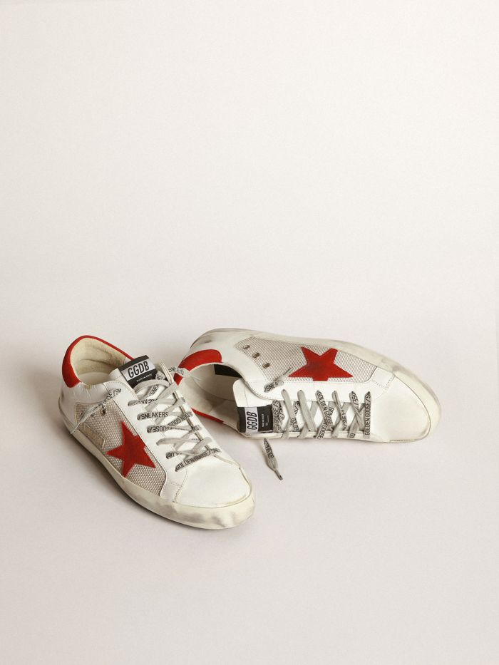 Superstar Sneakers In Leather With Red Star - White Unisex Streetwear Limited Edition