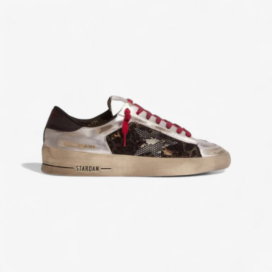 Women's Limited Edition Lab Silver And Animal-print Stardan Sneakers - Red Unisex Streetwear Limited Edition
