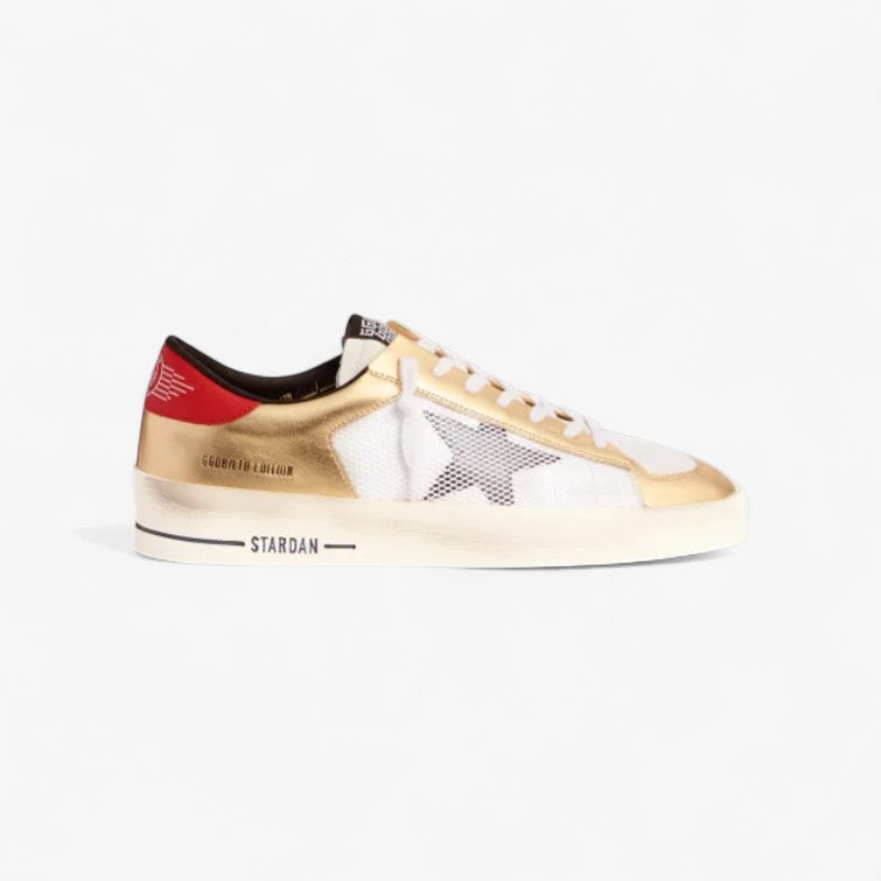 Women's Limited Edition Stardan Sneakers With Gold Inserts - White Unisex Streetwear Limited Edition