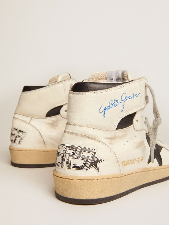 Women s Sky-star Sneakers With Signature On The Ankle And Leather Inserts - Black Unisex Streetwear Limited Edition