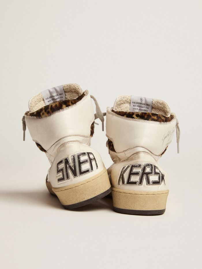 Women s Sky-star Sneakers With Signature On The Ankle And Leopard-print Pony Skin Inserts - White Unisex Streetwear Limited Edition