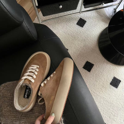 Women's Space-star Sabot Shoes In Tobacco-colored Suede With Shearling Lining Unisex Streetwear Limited Edition