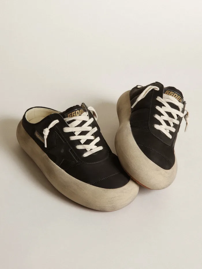 Women's Space-star Sabots In Nylon With Leather Star - Black Unisex Streetwear Limited Edition