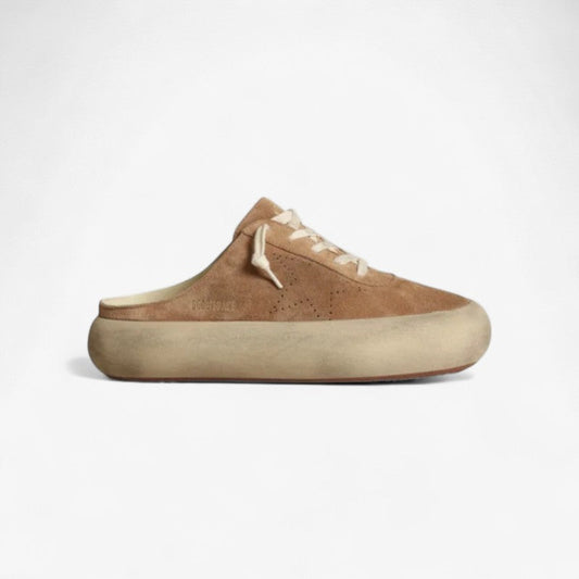 Women's Space-star Sabots In Tobacco-colored Suede With Perforated Star Unisex Streetwear Limited Edition