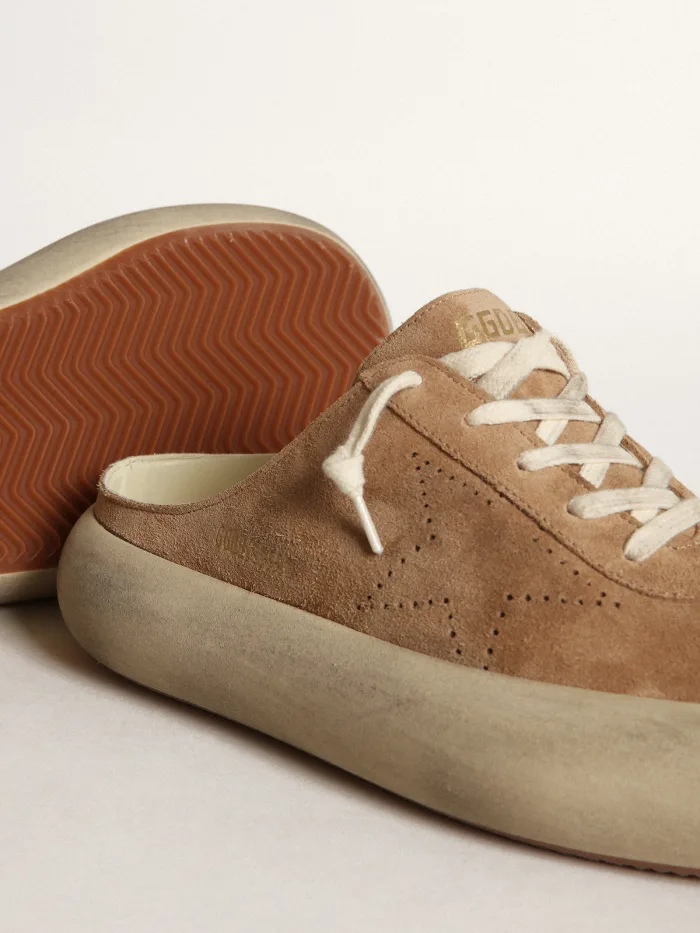Women's Space-star Sabots In Tobacco-colored Suede With Perforated Star Unisex Streetwear Limited Edition