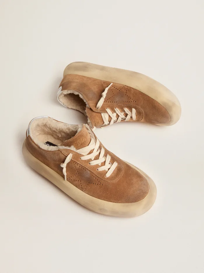 Women's Space-star Shoes In Tobacco-colored Suede With Shearling Lining Unisex Streetwear Limited Edition