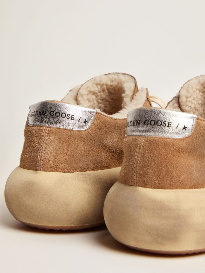 Women's Space-star Shoes In Tobacco-colored Suede With Shearling Lining Unisex Streetwear Limited Edition