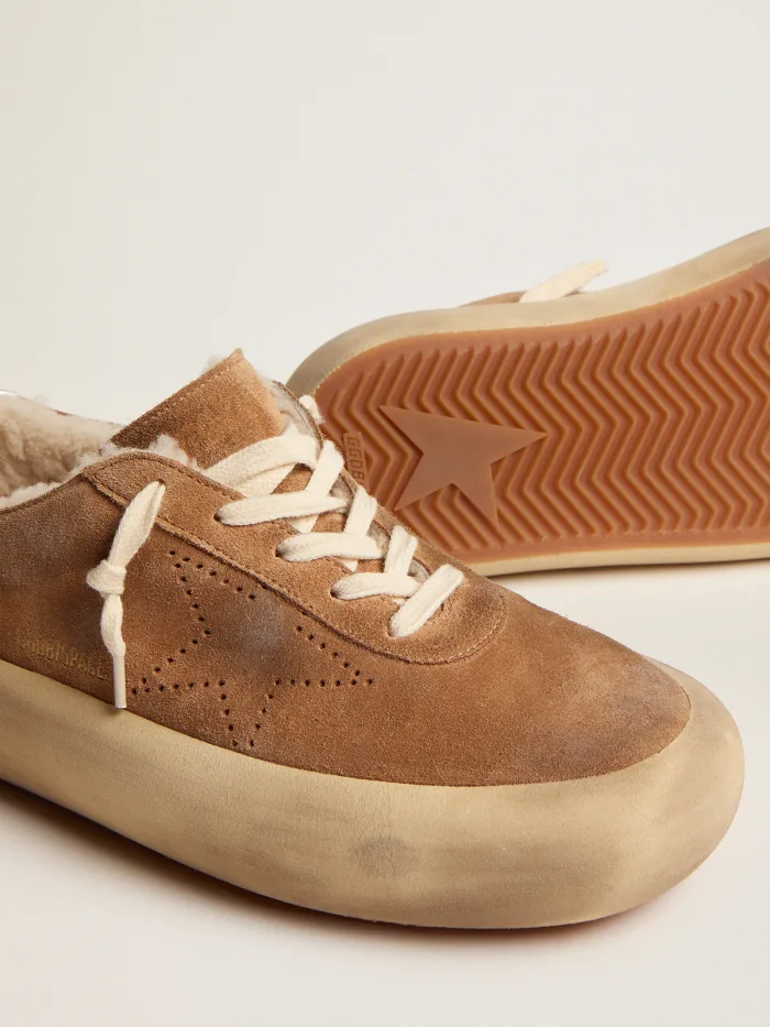 Women's Space-star Shoes In Tobacco-colored Suede With Shearling Lining Unisex Streetwear Limited Edition