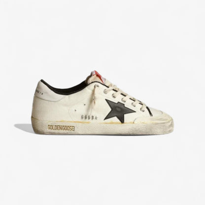 Women s Super-star Ltd Sneakers In Beige Canvas With Leather Star And White Leather Heel Tab - Black Unisex Streetwear Limited Edition