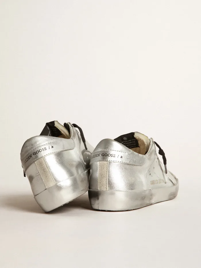 Women s Super-star Sneakers With Star And Silver Heel Tab - Black Unisex Streetwear Limited Edition