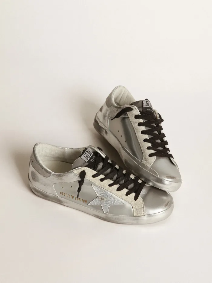 Women s Super-star Sneakers With Star And Silver Heel Tab - Black Unisex Streetwear Limited Edition