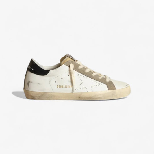 Women's Super-star Sneakers With Perforated Star And Glossy Midnight-blue Leather Heel Tab Unisex Streetwear Limited Edition