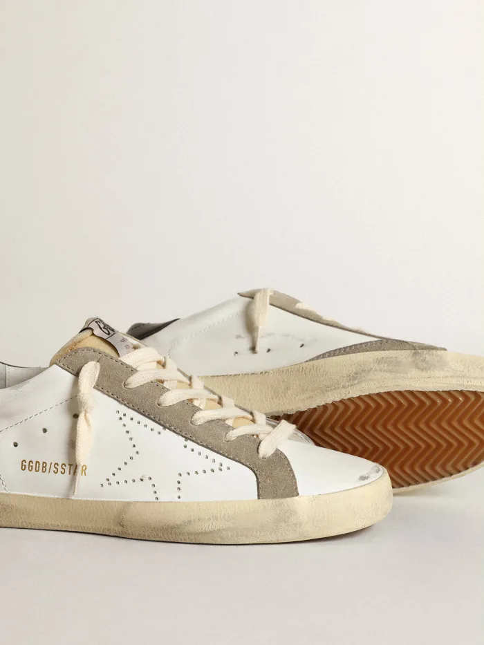 Women's Super-star Sneakers With Perforated Star And Glossy Midnight-blue Leather Heel Tab Unisex Streetwear Limited Edition