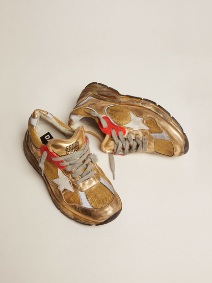 Women s Gold Dad-star Sneakers - White Unisex Streetwear Limited Edition