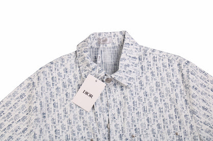 Camisa Dior Monogram (Azul/Blanco)