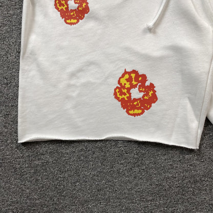 DENIM Tears - Offset Cotton Wreath Shorts - White Unisex Streetwear Limited Edition