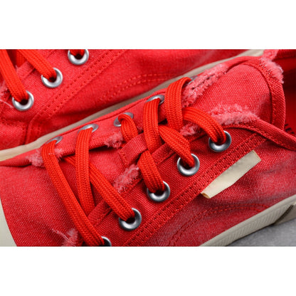 BALENCIAGA Paris Mid Vulc Destr - Sneakers - Red Unisex Streetwear Limited Edition - Introducing the BALENCIAGA Paris Mid Vulc Destr x Red, a striking fusion of bold design