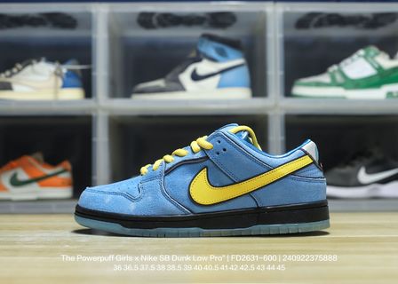 DUNK Powerpuff Girls Sneakers - Blue Unisex Streetwear Limited Edition - **Product Description: DUNK Blue Powerpuff Girls** Unleash your inner hero with the DUNK Blue Powerpuff